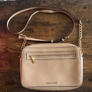 Michael Kors Beige Crossbody Bag with Gold Chain